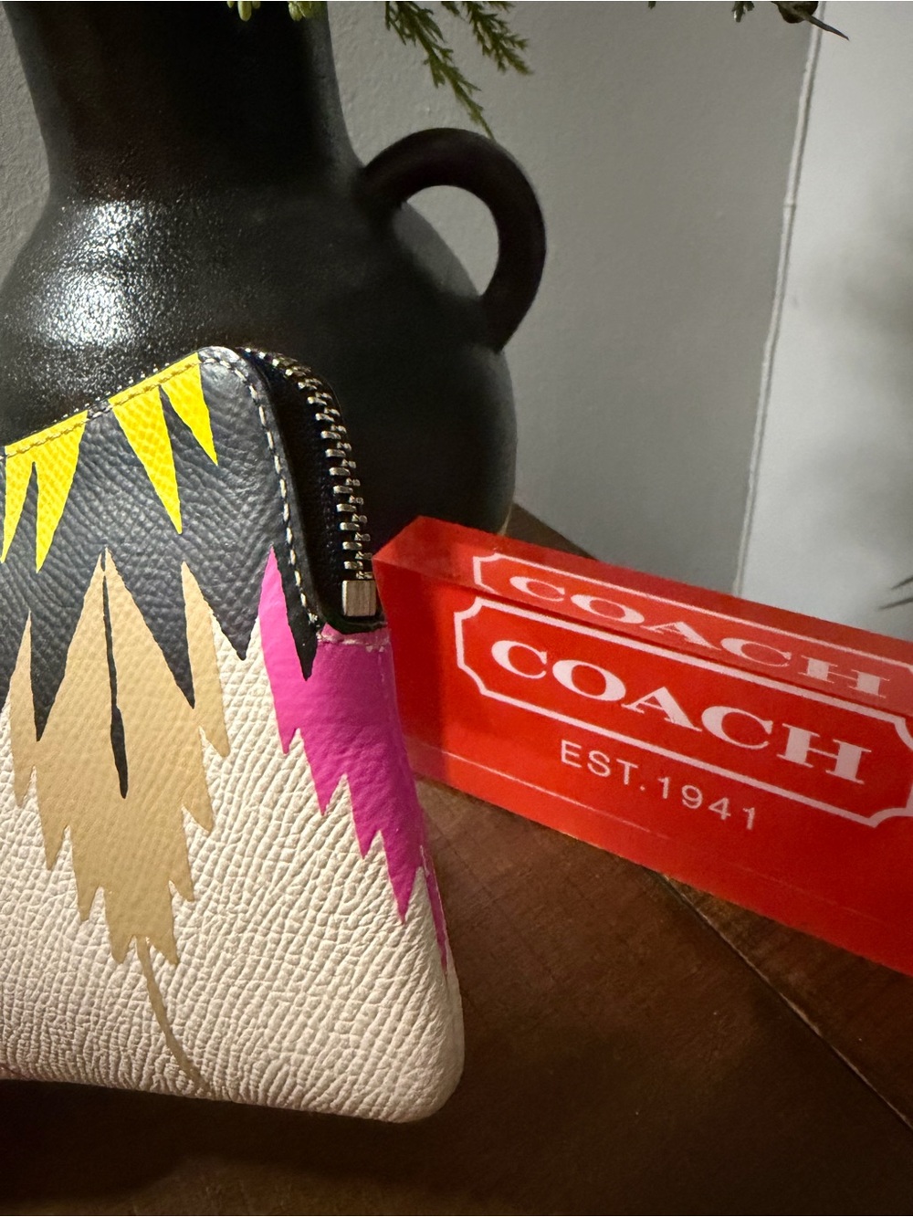 Coach Hawk Feather Design Wristlet - Picture 5 of 12